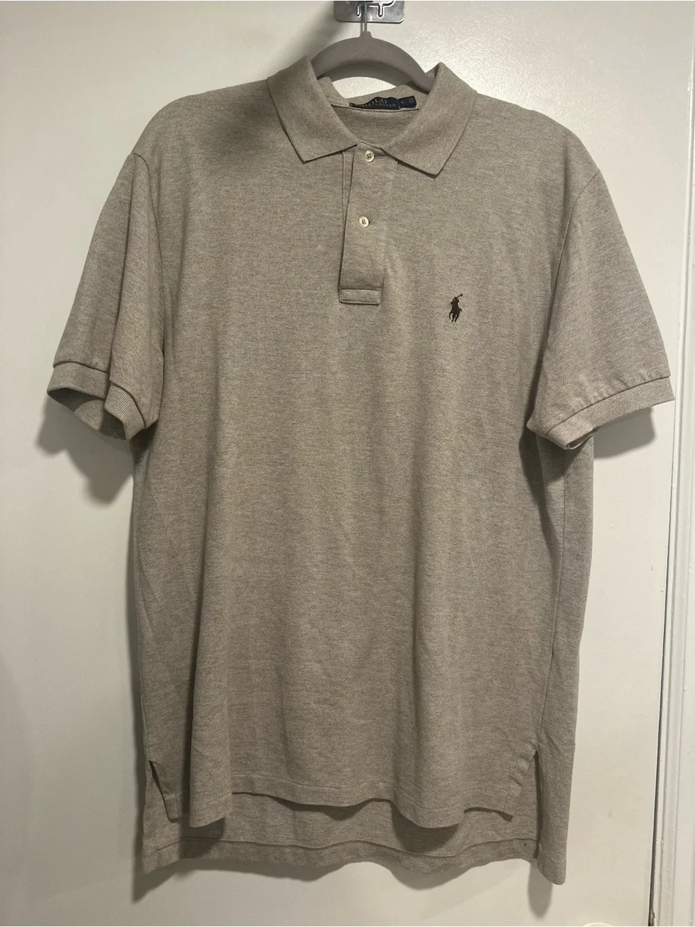 NWOT Polo Ralph Lauren SzL Classic Fit Heather Khaki Classic Fit Cotton Preppy.